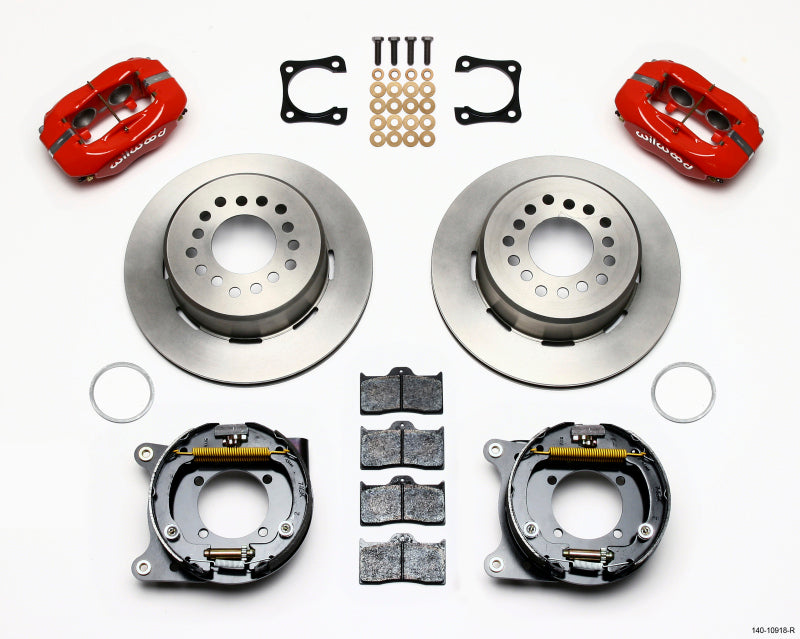 Wilwood Forged Dynalite P/S Park Brake Kit Red Chevy 12 Bolt-Spec 3.15in Brng Stggrd mt - Mammoth Racing -