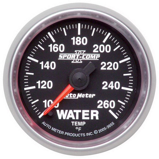 Autometer Sport-Comp II 52.4mm 100-260 Deg. F Water Temprature Gauge - My Store