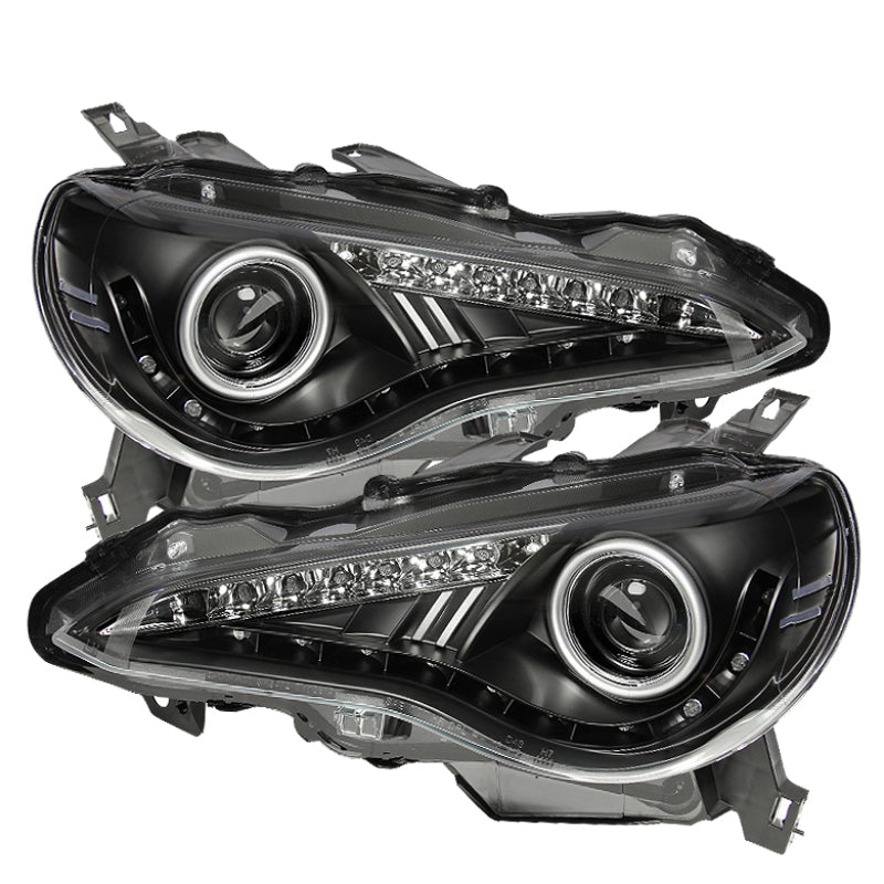 Spyder Scion FRS 12-14 Projector Headlights DRL LED Black PRO-YD-SFRS12-BK - Mammoth Racing -