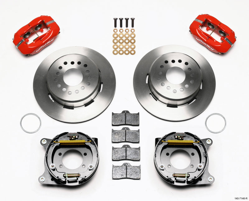Wilwood Forged Dynalite P/S Park Brake Kit Red Ford 8.8 w/2.5in Offset-5 Lug - My Store