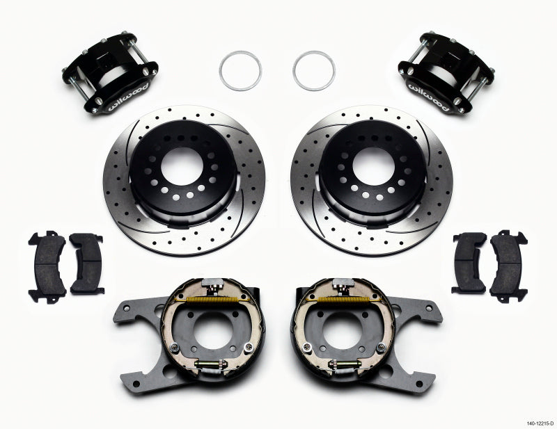 Wilwood D154 P/S Park Brake Kit Drilled Chevy 12 Bolt 2.75in Off w/ C-Clips - Mammoth Racing -