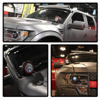 Spyder 7 Inch HID 4x4 fog lights Black/Red Housing w/wiring W/Switch- Chrome FL-CH-JK7004BR-C - Mammoth Racing -