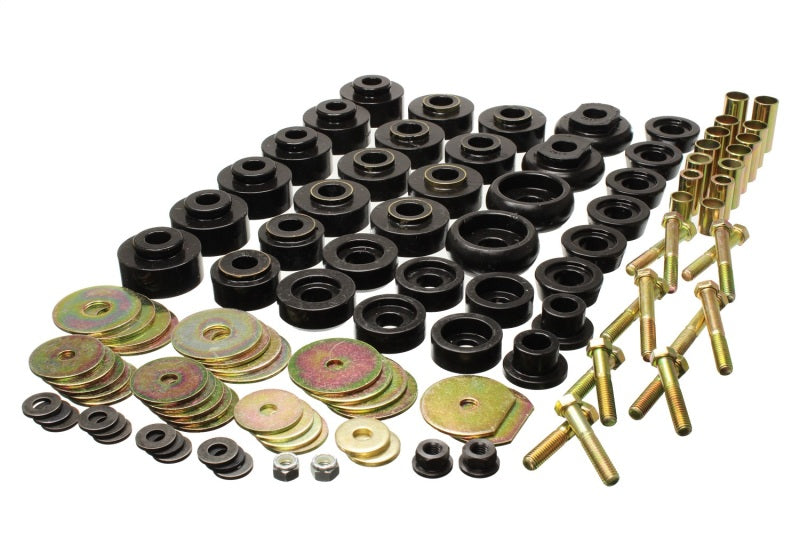 Energy Suspension 68-70 Chevrolet Biscayne/Bel Air/Caprice/Impala Body Mount Set w/ Hardware - Black - Mammoth Racing -