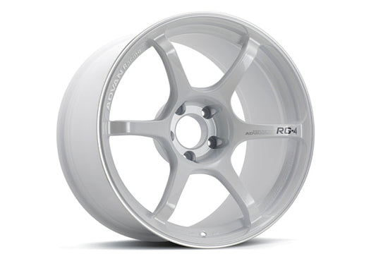 Advan RG-4 18x9 +25 5-114.3 Racing White Metallic & Ring Wheel - My Store