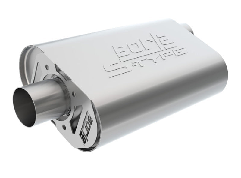 Borla 11-15 Chevy Camaro Stainless Steel Oval S-Type 2.5in Inlet/Outlet Crate Exhaust Muffler - Mammoth Racing -