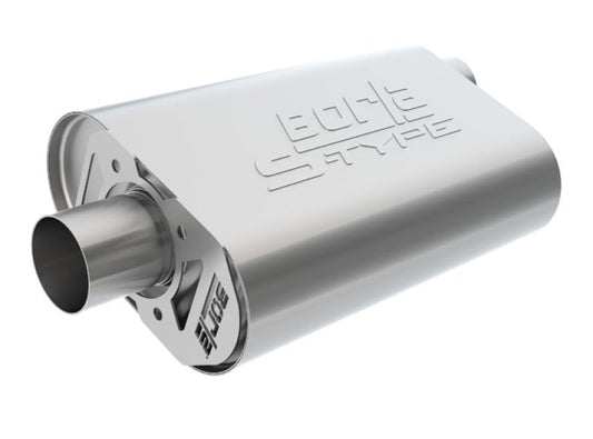 Borla 11-15 Chevy Camaro Stainless Steel Oval S-Type 2.5in Inlet/Outlet Crate Exhaust Muffler - Mammoth Racing -