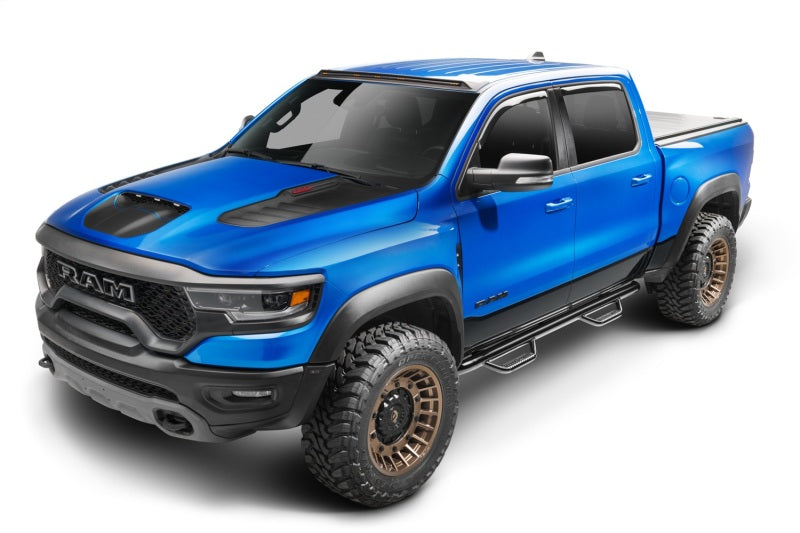 N-Fab Nerf Step 2019 Dodge Ram 1500 Crew Cab 5.7ft Bed - Gloss Black - Cab Length - 3in - Mammoth Racing -