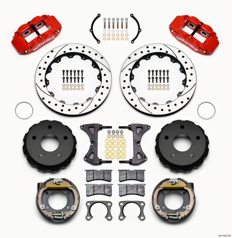 Wilwood Narrow Superlite 4R Rear P-Brk Kit 12.88in Drilled Red Big Ford 2.36in Off Bronco 5 x 5.50 - My Store