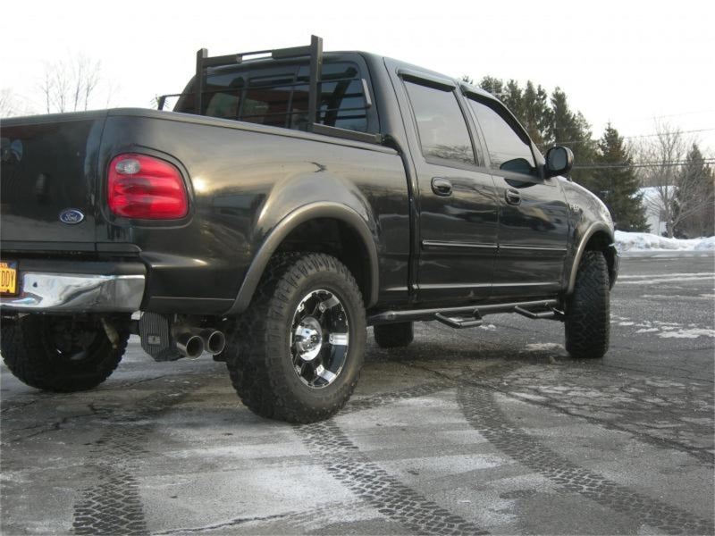 N-Fab Nerf Step 01-03 Ford F-150/Lobo SuperCrew 5.5ft Bed - Gloss Black - W2W - 3in - Mammoth Racing -