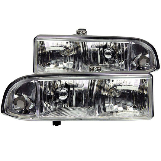 ANZO 1998-2005 Chevrolet S-10 Crystal Headlights Chrome - My Store