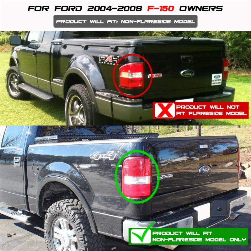 Xtune Ford F150 Styleside 04-08 LED Tail Lights Red Clear ALT-ON-FF15004-LED-RC - Mammoth Racing -