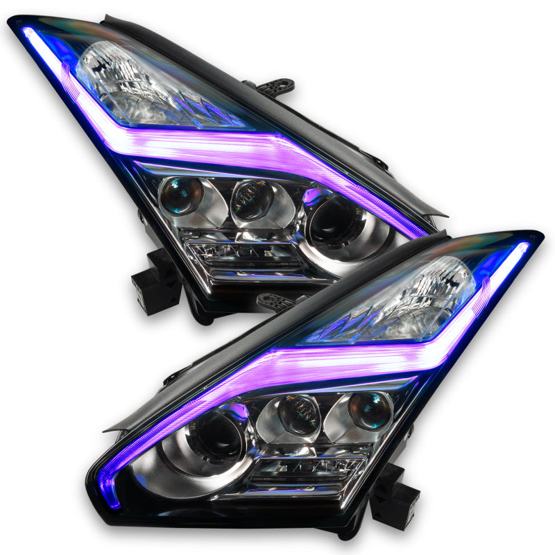 Oracle 15-21 Nissan GT-R Lightning Bolt Headlight DRL Upgrade RGB+W ColorSHIFT w/ Simple Controller - Mammoth Racing -