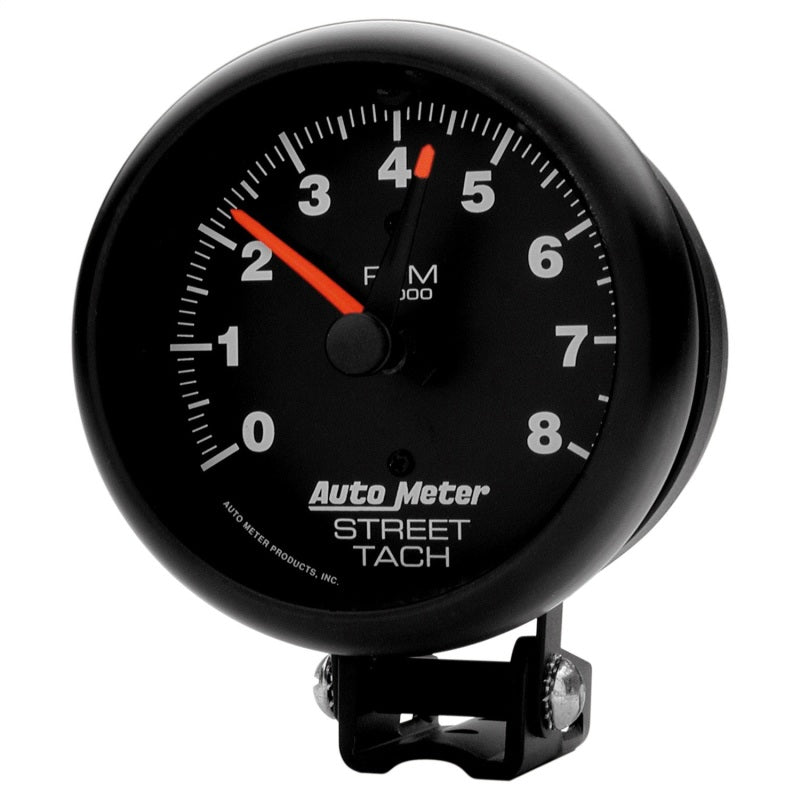 Autometer Z-Series 3-3/4in 8K RPM Pedestal w/ Red Line Tachometer Gauge - My Store