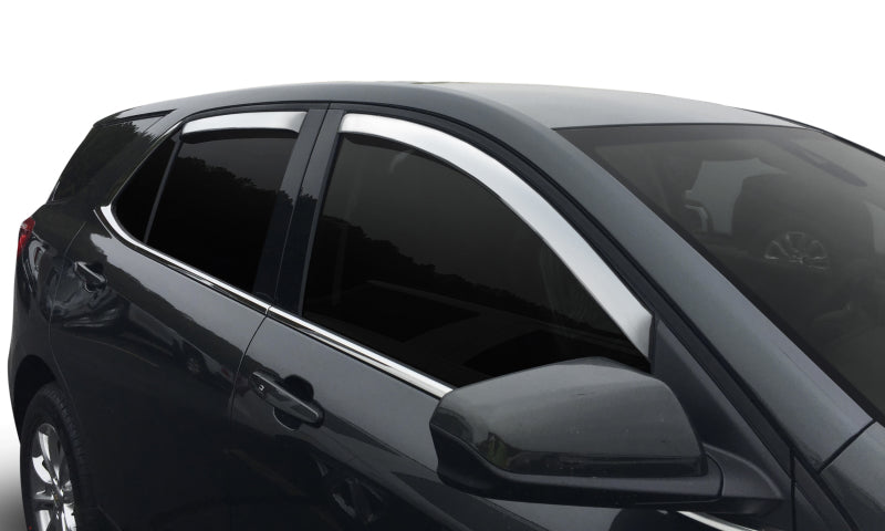 AVS 15-22 Ford Edge Ventvisor Front & Rear Window Deflectors 4pc - Chrome - Mammoth Racing -