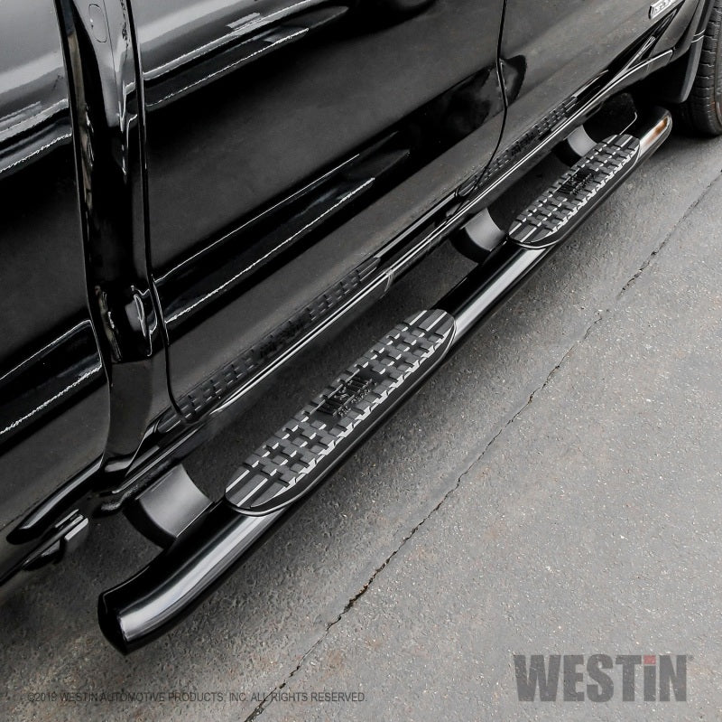 Westin 19-20 Chevrolet/GMC Silverado/Sierra 1500 Double Cab PRO TRAXX 4 Oval Nerf Step Bars - Black - Mammoth Racing -