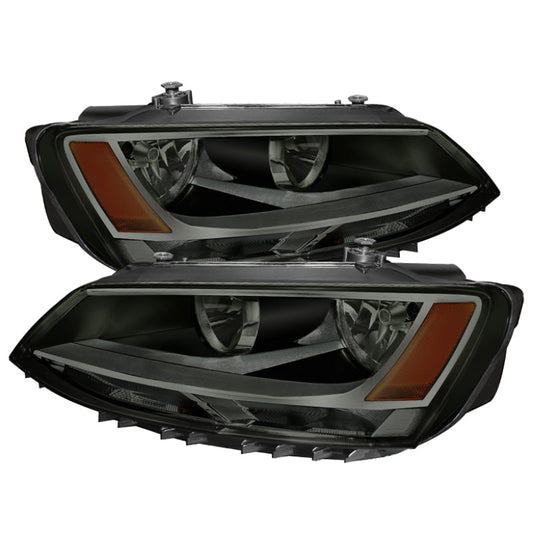 Xtune Volkswagen Jetta 11-14 Amber Crystal Headlights Smoked HD-JH-VJ11-AM-SM - Mammoth Racing -