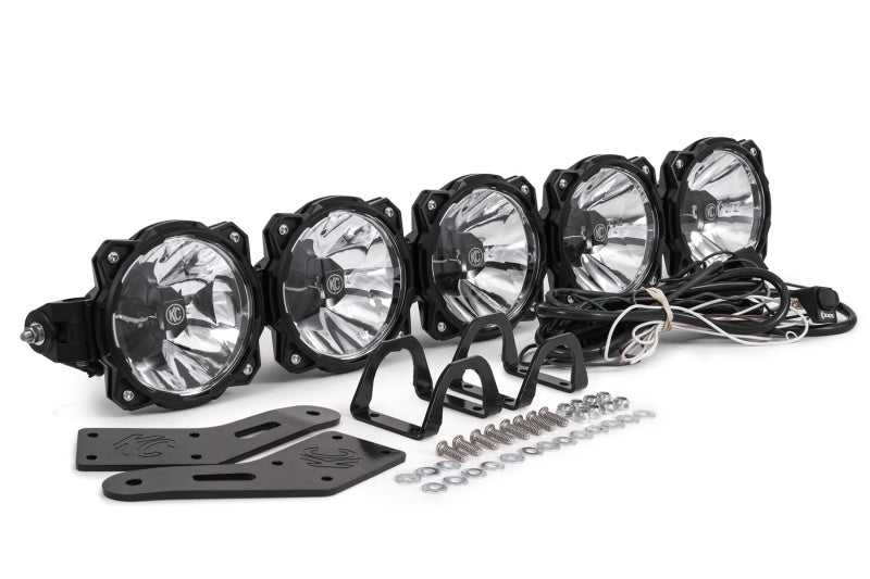 KC HiLiTES Polaris RZR 32in. Pro6 Gravity LED 5-Light 100w Combo Beam Overhead Light Bar System - Mammoth Racing -