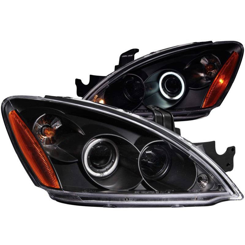 ANZO 2004-2007 Mitsubishi Lancer Projector Headlights w/ Halo Black (CCFL) - My Store