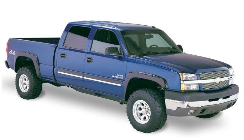 Bushwacker 21-22 Chevrolet Colorado 74in. Bed Fleetside FF Pocket Style Flares 4pc - Smooth Black - Mammoth Racing -