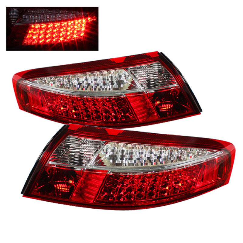 Xtune Porsche 911 996 ( Non 4S. Turbo. GT3 ) 99-04 LED Tail Lights Red Clear ALT-ON-P99699-LED-RC - Mammoth Racing -