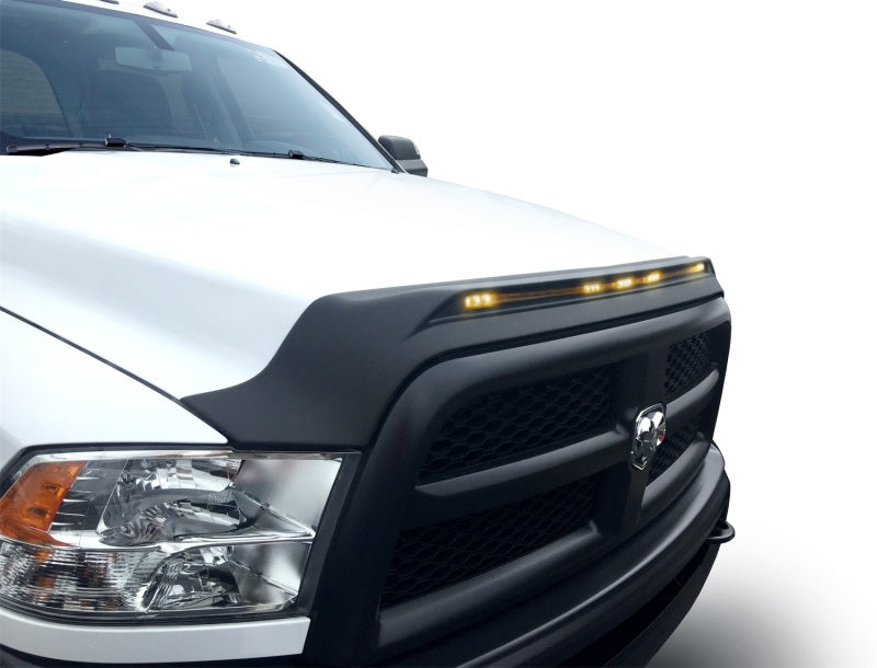 AVS 2010-2019 Dodge Ram 2500 Aeroskin Low Profile Hood Shield w/ Lights - Black - Mammoth Racing -