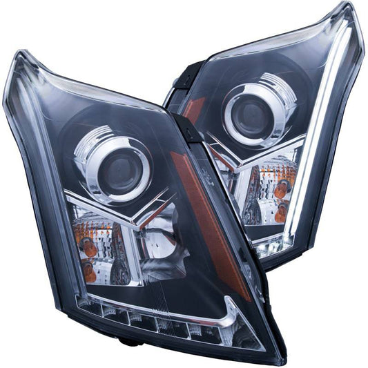 ANZO 2010-2015 Cadillac Srx Projector Headlights w/ Plank Style Design Black - My Store