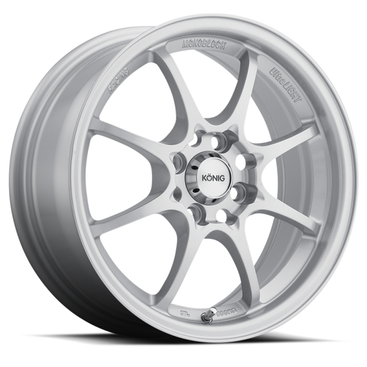 Konig Helium 15x6.5 4x100 Et40 Silver - Mammoth Racing -