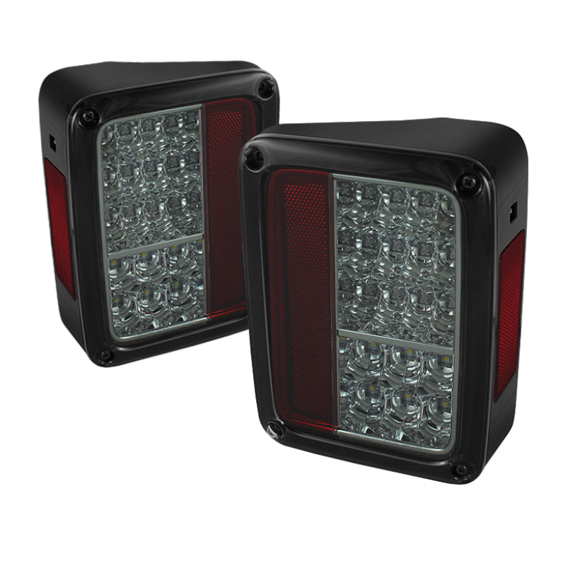 Spyder Jeep Wrangler 07-15 LED Tail Lights Smoke ALT-YD-JWA07-LED-SM - Mammoth Racing -