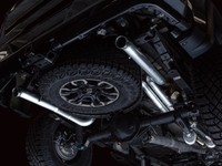 AWE Tuning 22-23 GMC Sierra 1500 AT4X 6.2L 0FG Catback Split Dual (Flat Bumper) - Bashguard(No Tips) - Mammoth Racing -