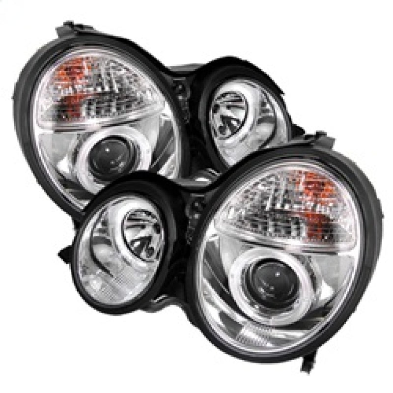 Spyder Mercedes Benz E-Class 00-02 Projector Headlights LED Halo Chrm PRO-YD-MBW21099-HL-C - Mammoth Racing -