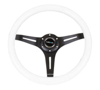 NRG Classic Wood Grain Steering Wheel (350mm) White Paint Grip w/Black 3-Spoke Center - My Store