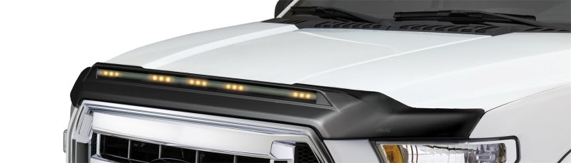 AVS 2007-2018 Jeep Wrangler JK Aeroskin Low Profile Hood Shield w/ Lights - Black - Mammoth Racing -