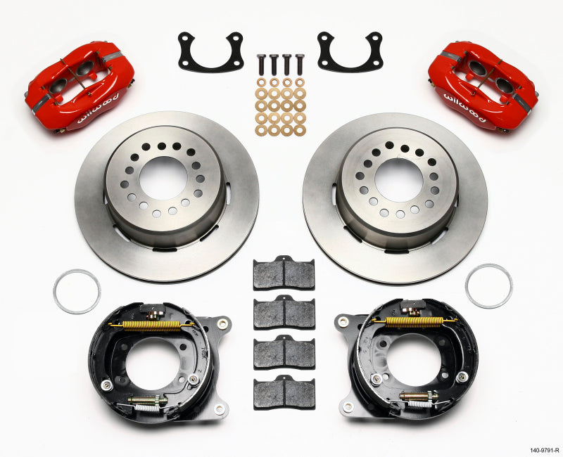 Wilwood Forged Dynalite P/S Park Brake Kit Red New Big Ford 2.50in Offset Front Caliper Mount - My Store