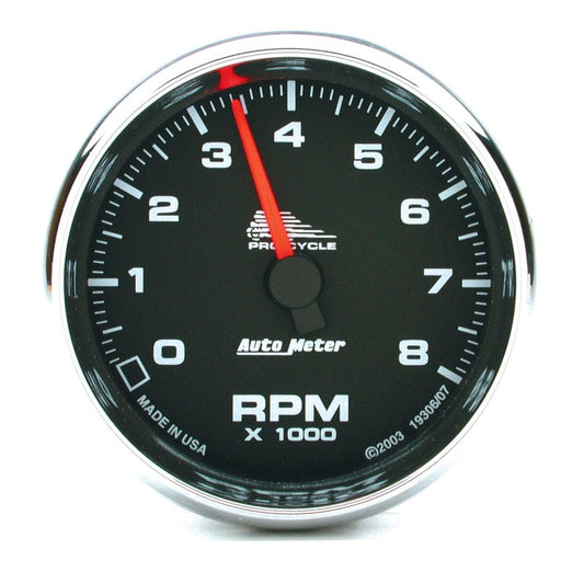 Autometer Pro-Cycle Gauge Tach 2 5/8in 8K Rpm 2&4 Cylinder Black - My Store