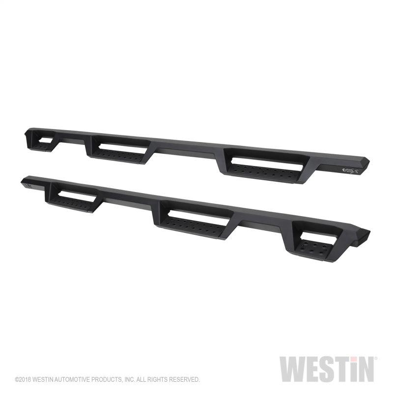 Westin 2019 Chevrolet Silverado/Sierra 1500 (5.5ft) Drop Wheel to Wheel Nerf Step Bars - Txt Black - Mammoth Racing -