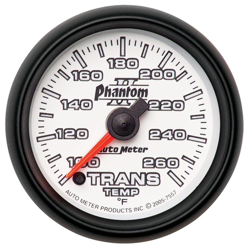 Autometer Phantom II 52mm Full Sweep Electronic 100-260 Deg F Transmission Temperature Gauge - My Store