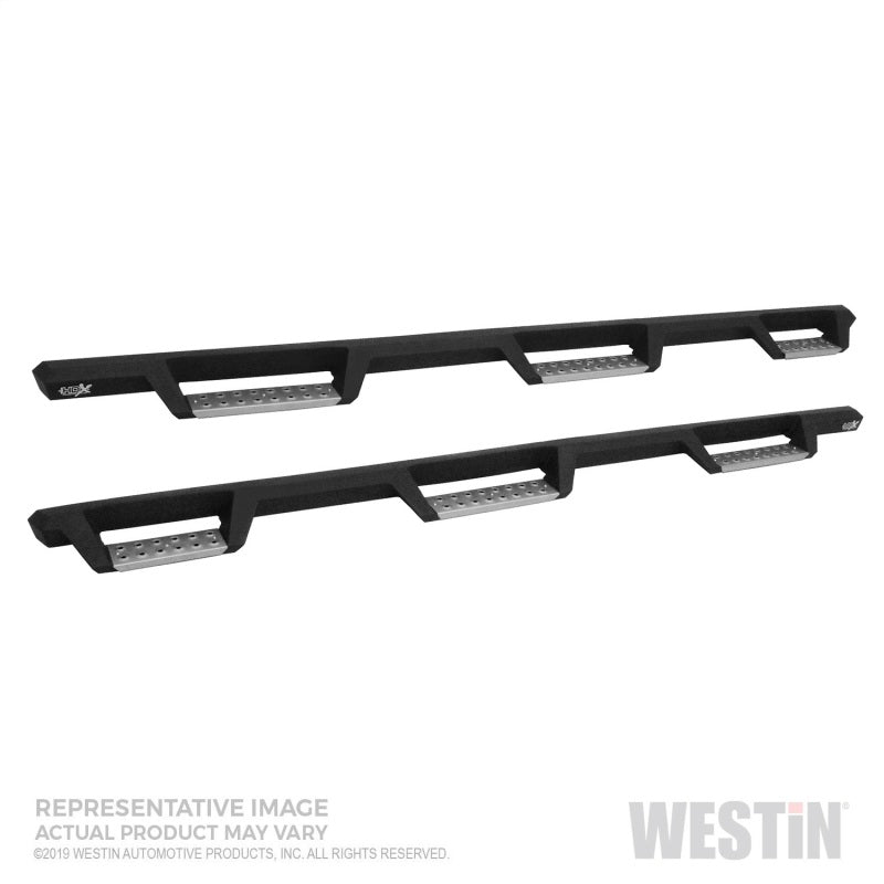 Westin 19-22 Chevrolet Silverado 1500 DC 6.5ft Bed HDX Stainless Drop W2W Nerf Step Bars - Tex. Blk - Mammoth Racing -