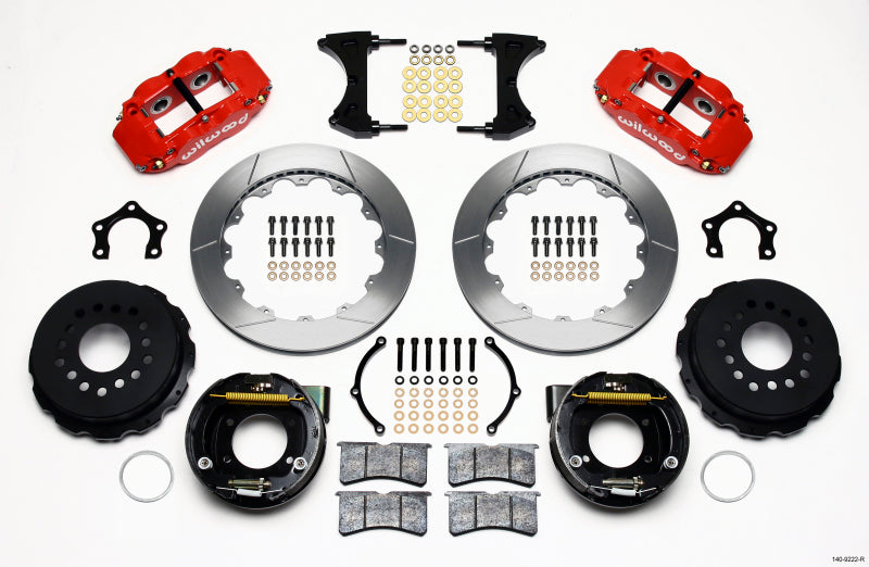 Wilwood Narrow Superlite 4R Rear P-Brk Kit 12.88in Red Mopar/Dana 2.36in Off w/Snap Ring Brng - My Store