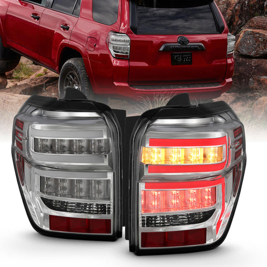 ANZO 2014-2020 Toyota 4Runner T.L Chrome Housing Clear Lens Red Light Bar W/Sequential - My Store