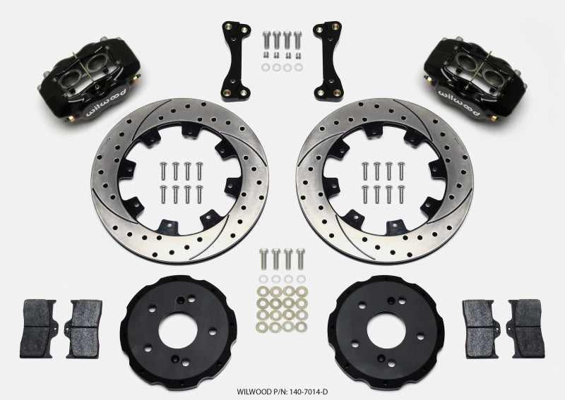 Wilwood Forged Dynalite Front Hat Kit 12.19in Drilled 02-06 Acura Rsx-5 Lug - My Store