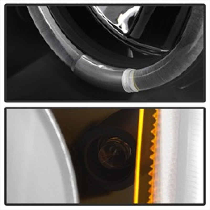 Spyder Chevy Silverado 1500 03-06 Projector LED Halo LED Amber Reflctr Blk PRO-YD-CS03-AM-BK - Mammoth Racing -