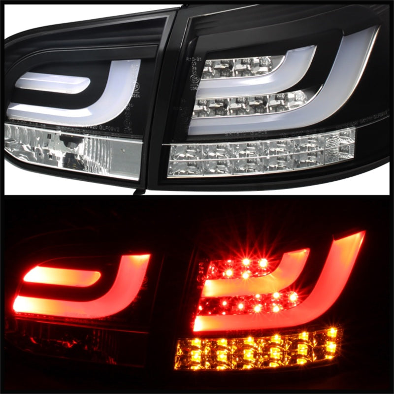Spyder Volkswagen Golf/GTI 10-13 G2 Type With Light Bar LED Tail Lights Black ALT-YD-VG10-LED-G2-BK - Mammoth Racing -