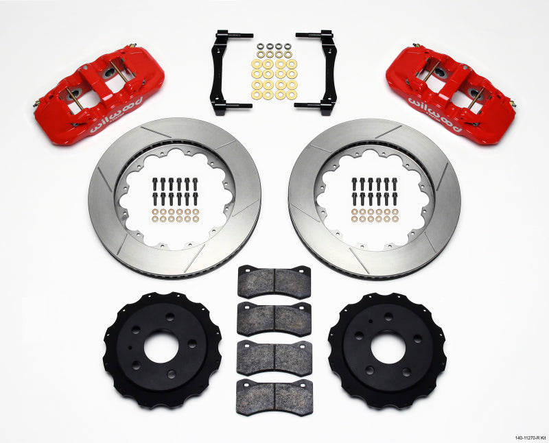 Wilwood Aero4 Rear Kit 14.25in Red 2010-2015 Camaro - Mammoth Racing -