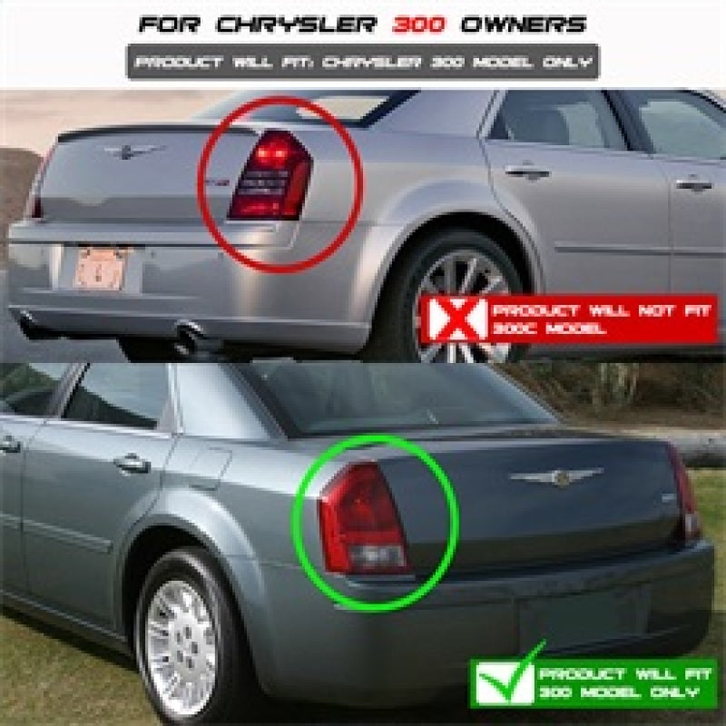 Spyder Chrysler 300 05-07 LED Tail Lights Chrome ALT-YD-CHR305-LED-C - Mammoth Racing -