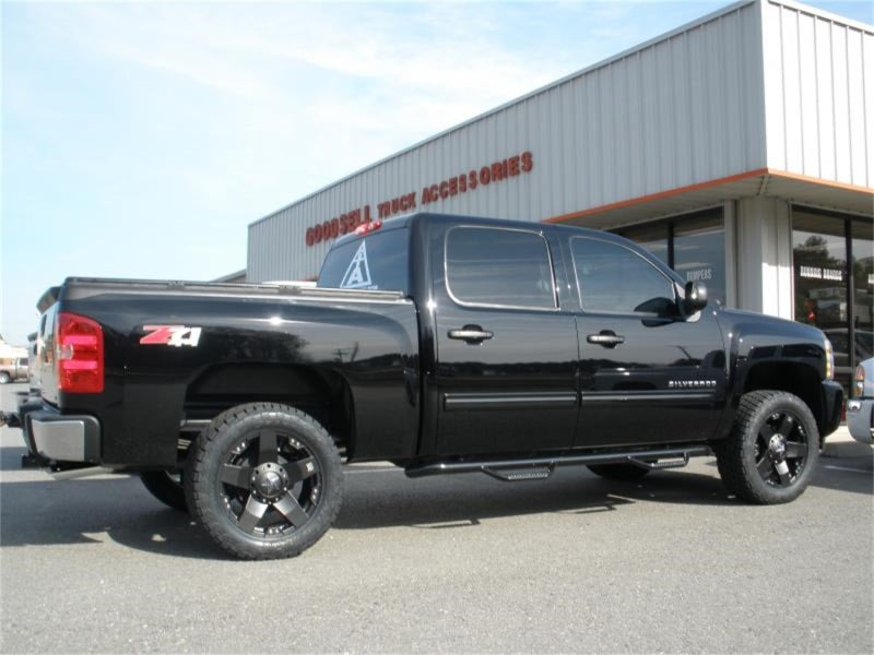 N-Fab Nerf Step 11-14 Chevy-GMC 2500/3500 Crew Cab - Gloss Black - Cab Length - 3in - Mammoth Racing -