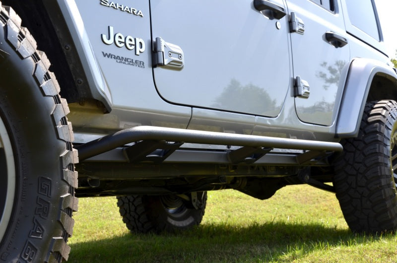 N-Fab Trail Slider Steps 18-20 Jeep Wrangler JL 4 Door SUV - SRW - Textured Black - Mammoth Racing -