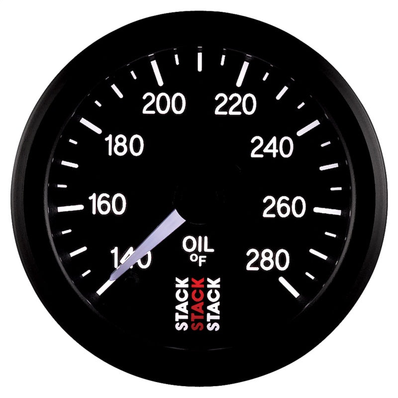 Autometer Stack 52mm 140-280 Deg F 1/8in Nptf Male Pro Stepper Motor Oil Temp Gauge - Black - My Store