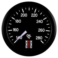Autometer Stack 52mm 140-280 Deg F 1/8in Nptf Male Pro Stepper Motor Oil Temp Gauge - Black - My Store