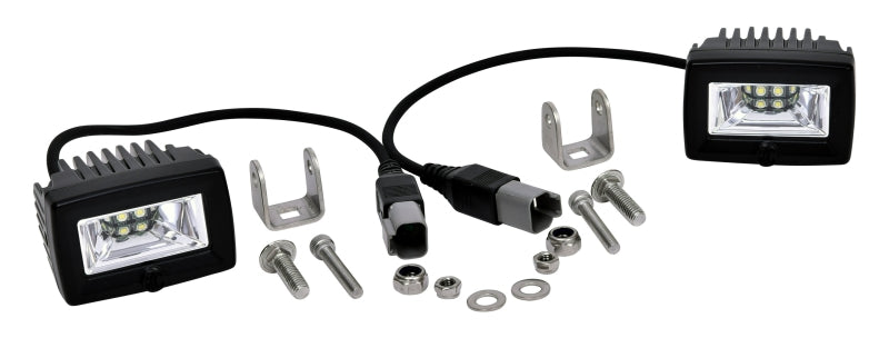KC HiLiTES C-Series C2 LED 2in. Backup Area Flood Light 20w (Pair Pack System) - Black - Mammoth Racing -