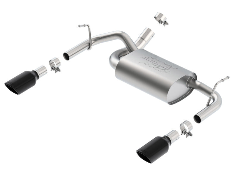 Borla 12-14 Jeep Wrangler JK 2/4Dr Rr Section ATAK Single Square Rlld Angle-Cut Black Chrome Exhaust - My Store
